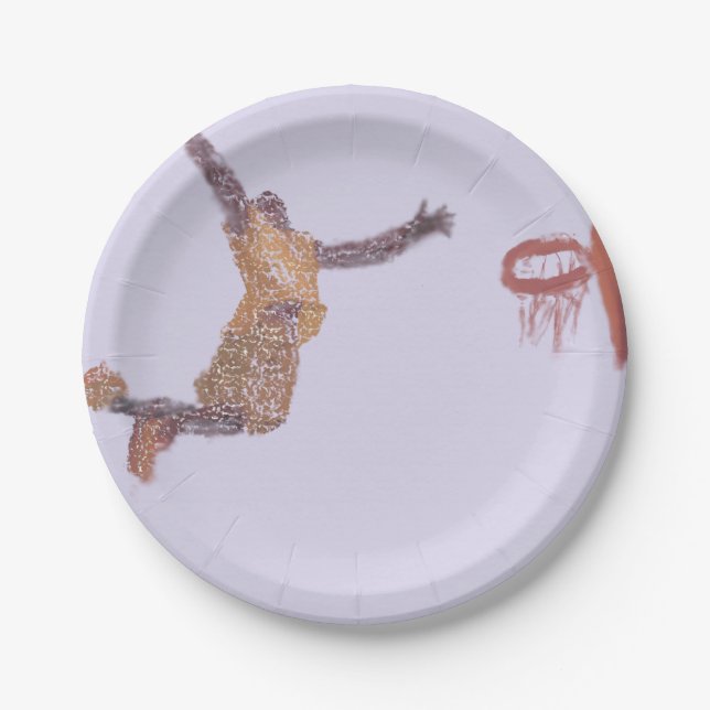 The #Jump for the #Basketball #Hoop Paper Plates (Front)