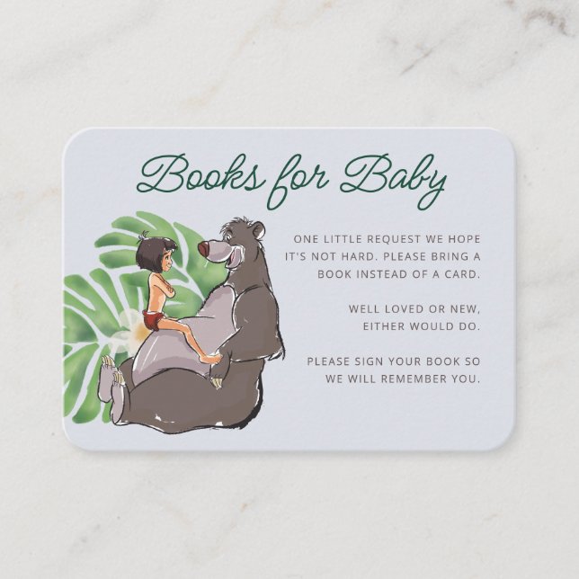 The Jungle Book Baby Shower Books for Baby Place Card (Front)