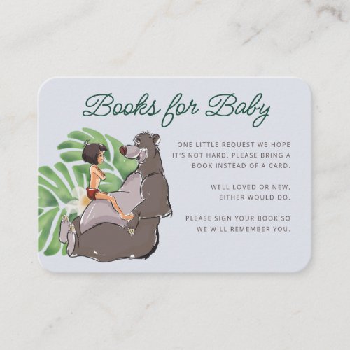 The Jungle Book Baby Shower Books for Baby Place Card