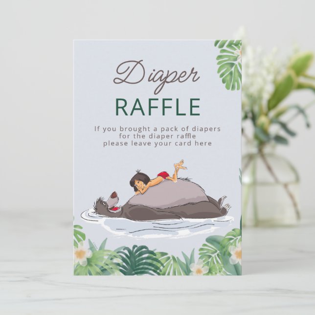 The Jungle Book Baby Shower Diaper Raffle Invitation (Standing Front)