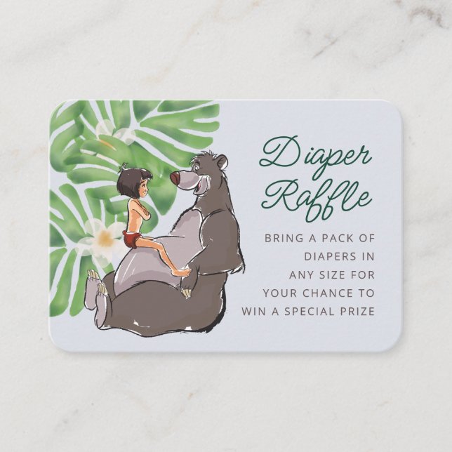 The Jungle Book Baby Shower Diaper Raffle Place Card (Front)