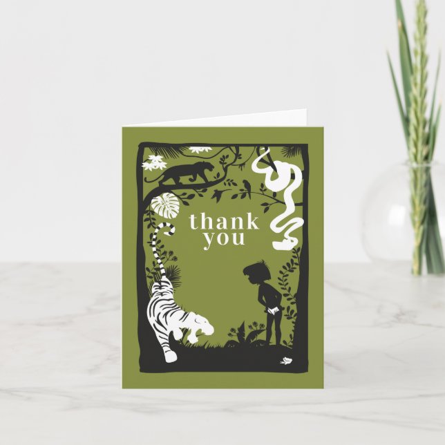 The Jungle Book Baby Shower Silhouette Thank You (Front)