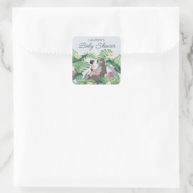 The Jungle Book Baby Shower Square Sticker (Bag)