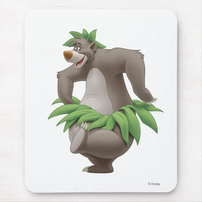 The Jungle Book Baloo With Grass Skirt Disney Mouse Pad Zazzle Com