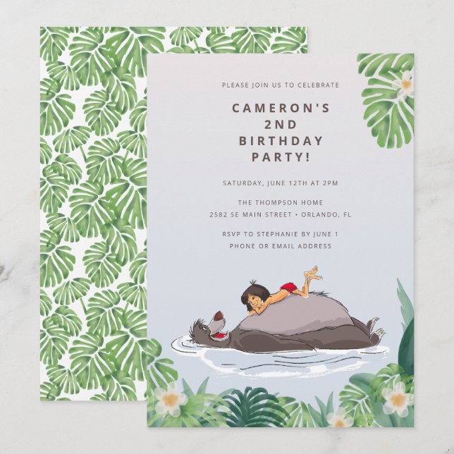 The Jungle Book Birthday Invitation (Front/Back)