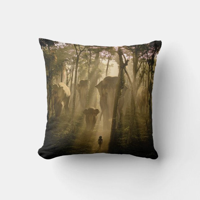 The Jungle Book Elephants Throw Pillow (Front)