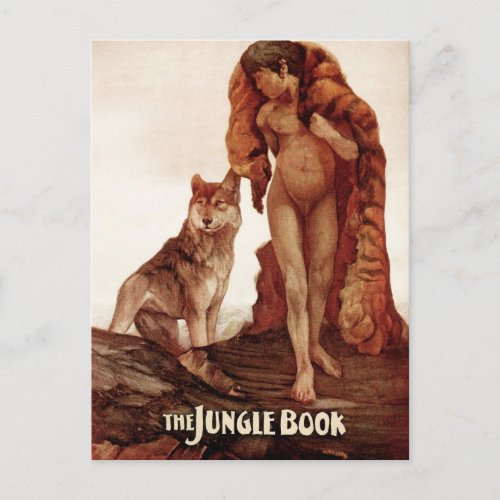 The Jungle Book Mowgli and the Lone Wolf Postcard