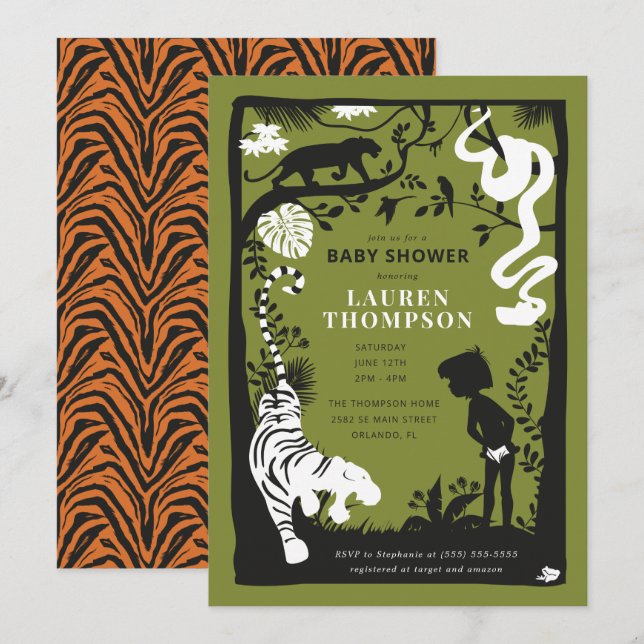 The Jungle Book Silhouette Baby Shower Invitation (Front/Back)