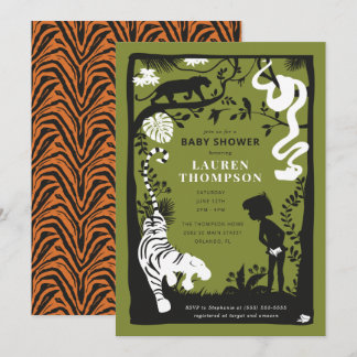 The Jungle Book Silhouette Baby Shower Invitation