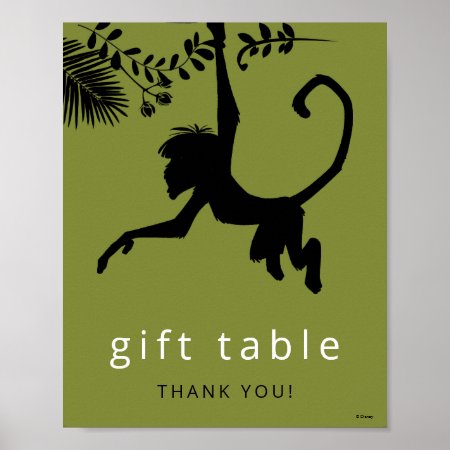 The Jungle Book Silhouette Birthday Table Card Poster
