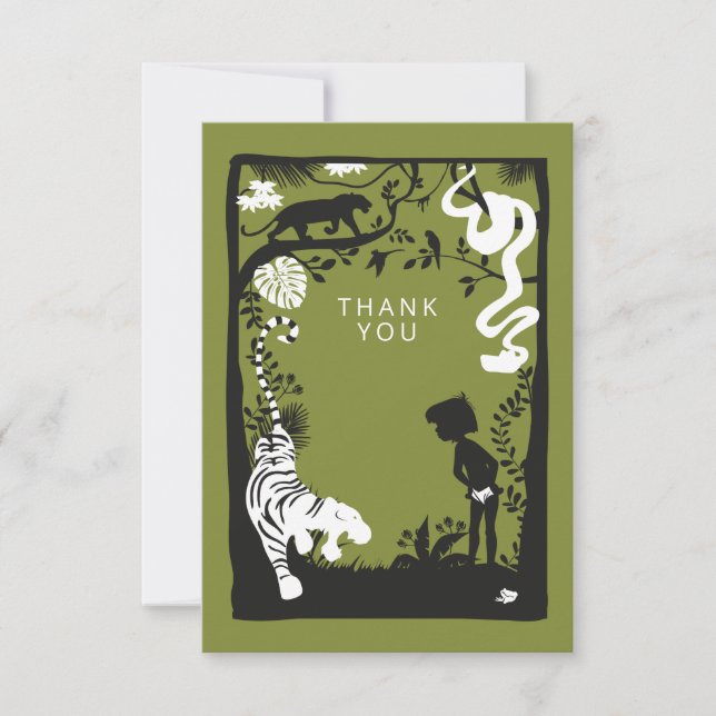 The Jungle Book Silhouette Birthday Thank You Card (Front)