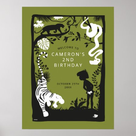 The Jungle Book Silhouette Birthday Welcome Poster