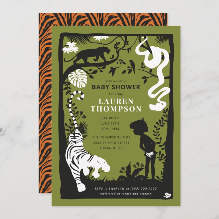 The Jungle Book SilhouetteBaby Shower Invitation