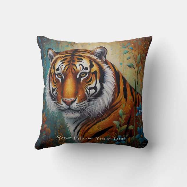 The Jungle's Flame Throw Pillow (Back)