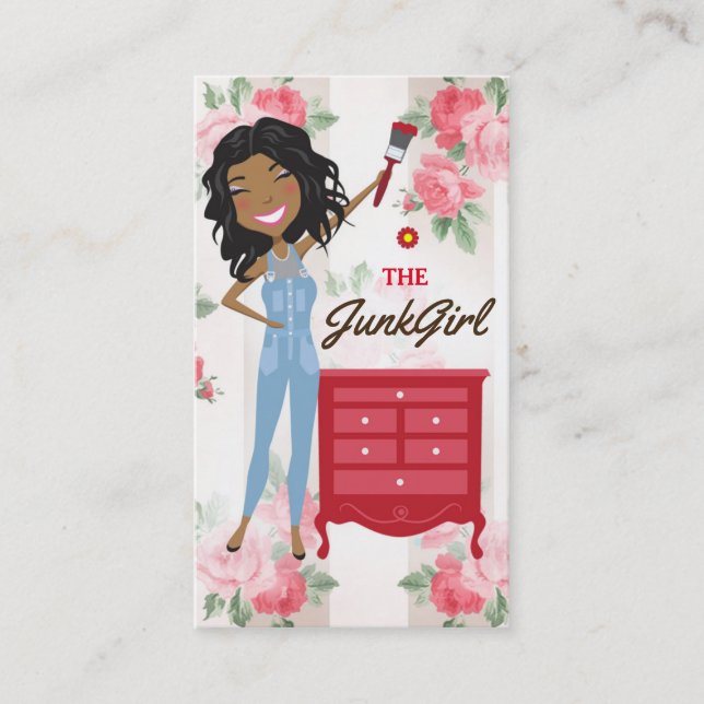 The Junk Girl African American Business Card (Front)