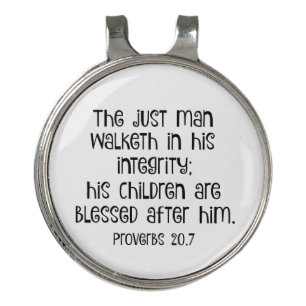 The Just Man Proverbs Verse Golf Hat Clip