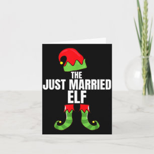 The Just Married Elf Matching Family Christmas Gro Card