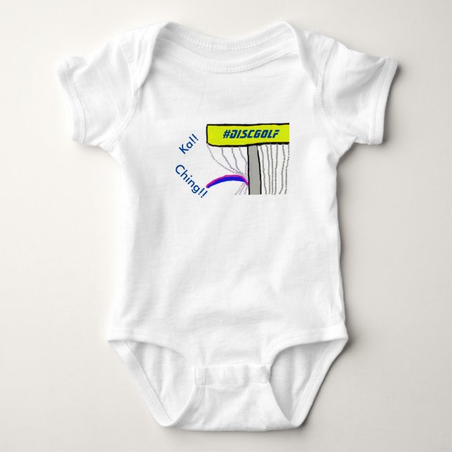 The ka ching #DiscGolf baby boy onsie Baby Bodysuit (Front)
