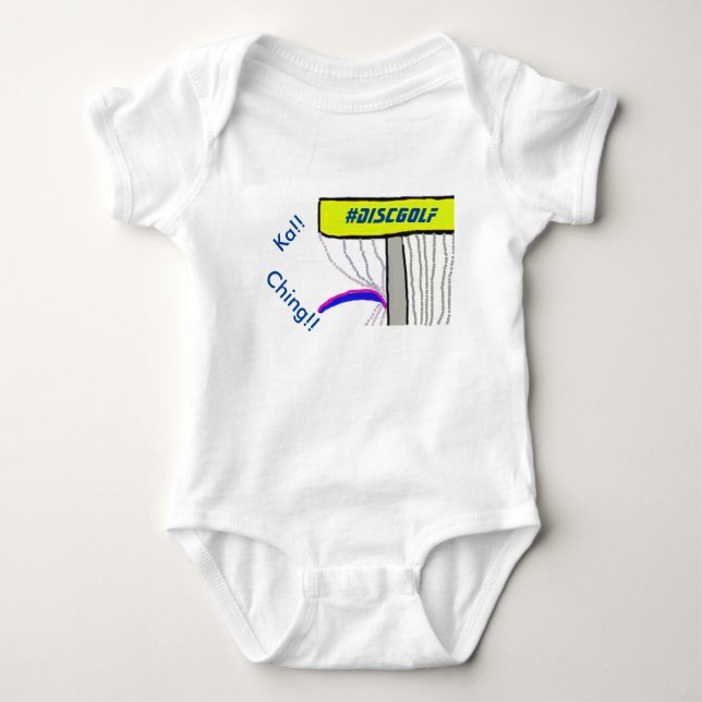 The ka ching #DiscGolf baby boy onsie Bodysuit (Front)