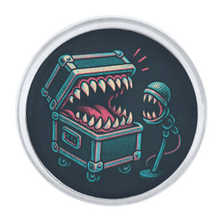 The Karaoke Mimic Silver Finish Lapel Pin