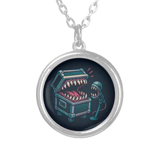 The Karaoke Mimic Silver Plated Necklace (Front)