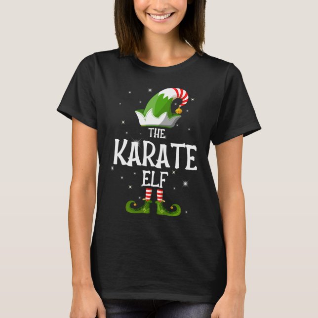 The Karate Elf Family Matching Christmas T-Shirt (Front)