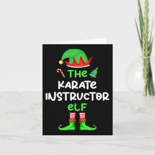 The Karate Instructor Elf Christmas Matching Pajam Card