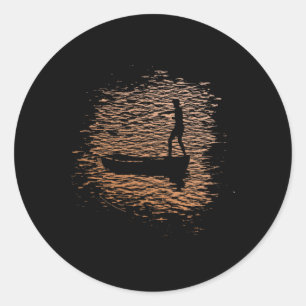 The Karate Kid Daniel San On Boat Vintage Movie Classic Round Sticker