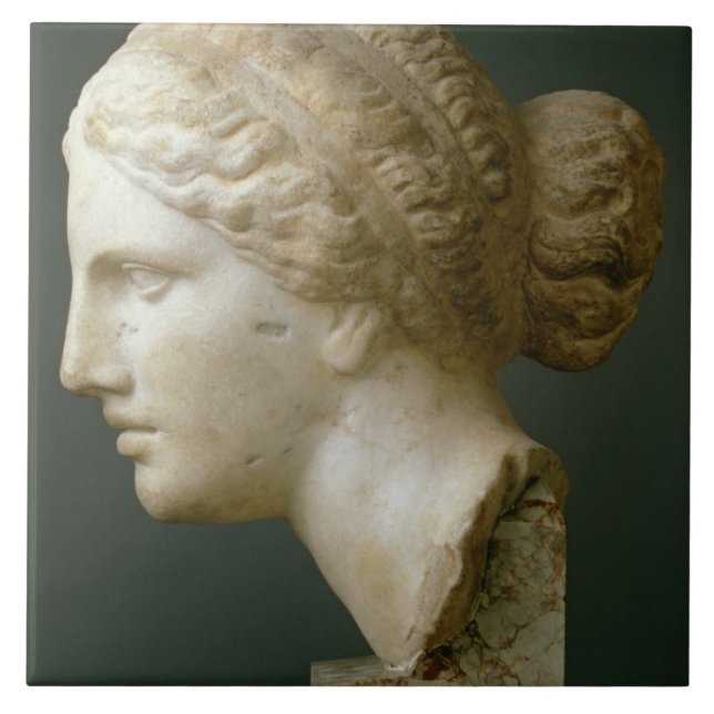 The Kauffmann Head, Roman (marble) Ceramic Tile (Front)