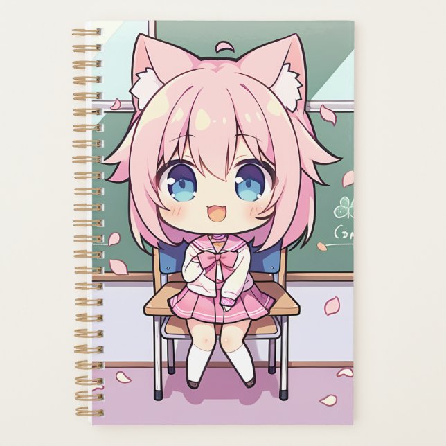 The kawaii neko in her dream classroom Planner (Front)
