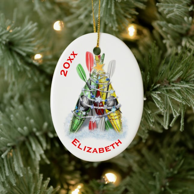 The Kayak Christmas Tree Ceramic Ornament (Tree)