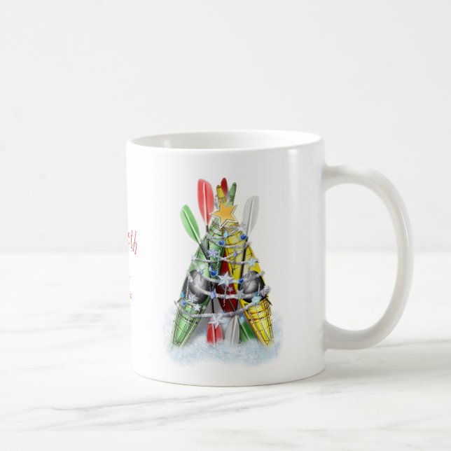 The Kayak Christmas Tree personalized Coffee Mug (Right)