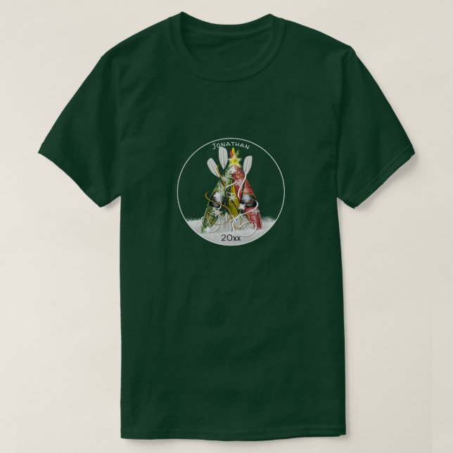 The Kayak Christmas Tree personalized kayaking T-Shirt (Design Front)
