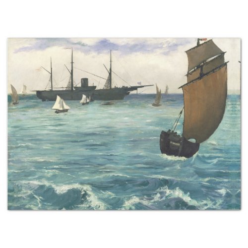 THE KEARSARGE SEA BATTLE FINE ART BY MANET TISSUE PAPER
