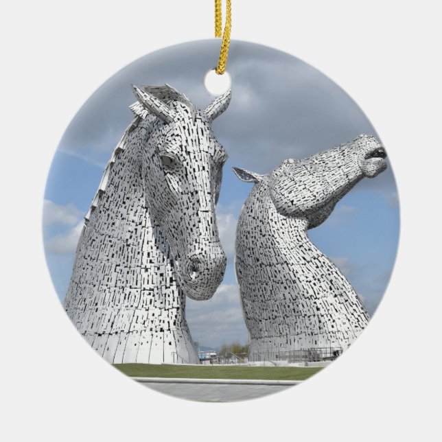 the Kelpies ,  Helix Park , Falkirk , Scotland Ceramic Ornament (Front)