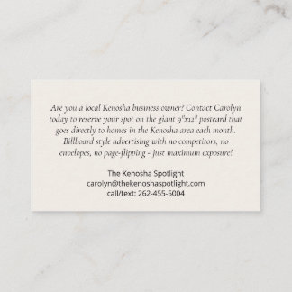 The Kenosha Spotlight Business Card