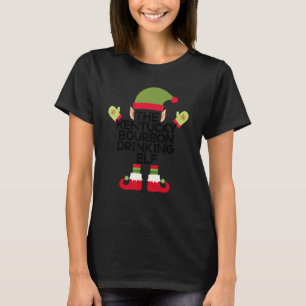 The Kentucky Bourbon Drinking Elf Funny Holiday Sp T-Shirt