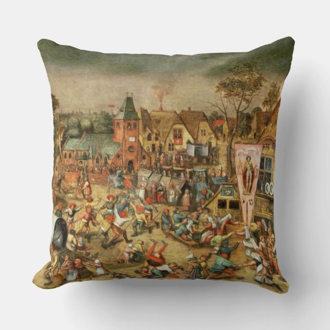 The Kermesse of the Feast of St. George Throw Pillow (Front)