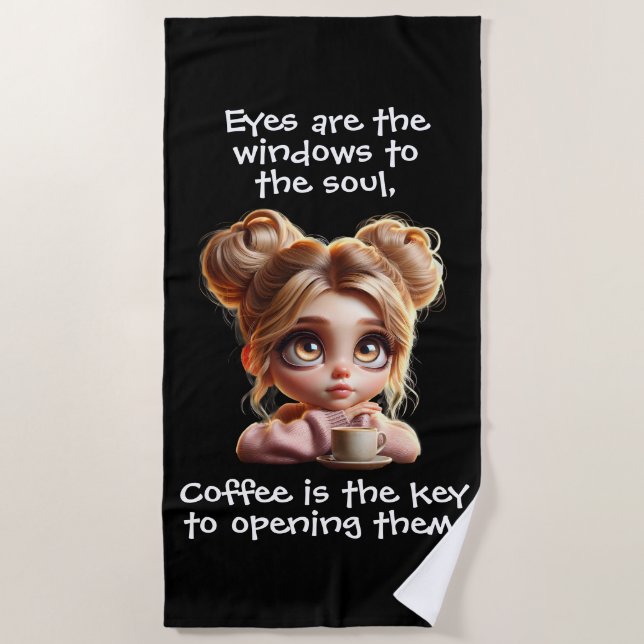 The Key Is Coffee Beach Towel (Front)