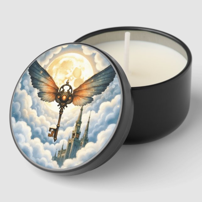 The Key of Eternity – Steampunk Wings Mini Candle Favors (Corner)