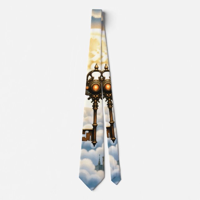 The Key of Eternity – Steampunk Wings  Neck Tie (Front)