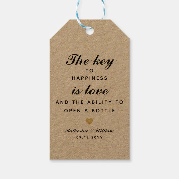 Key to Happiness is Love Thank you for celebrating with us favor tag LARGE Tags Personalize click on the options for quantity choices