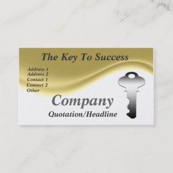 The Key To Success Business Cards by mvdesigns at Zazzle