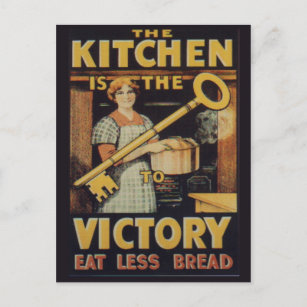 The Key to Victory; Eat less bread Postcard