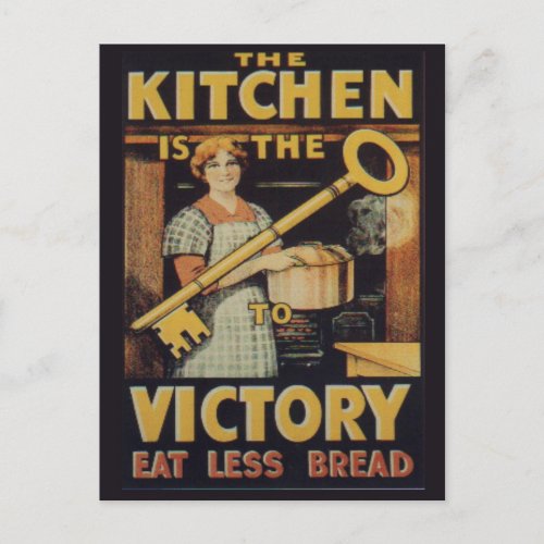 The Key to Victory Eat less bread Postcard