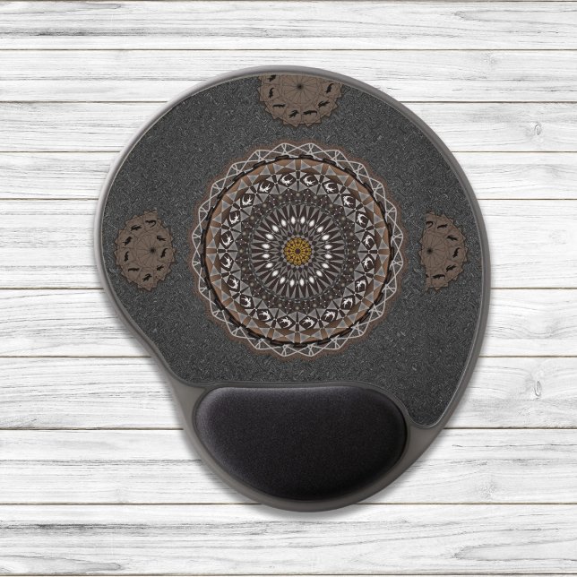 The khaki crocodylus porosus mandala art gel mouse pad (Creator Uploaded)