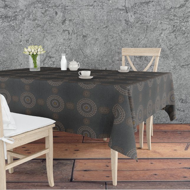 The khaki crocodylus porosus mandala pattern tablecloth (Creator Uploaded)