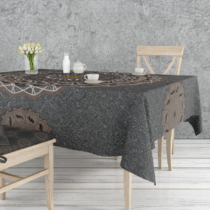 The khaki crocodylus porosus mandala  tablecloth