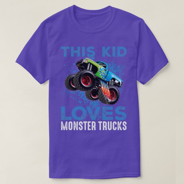 The Kid Loves Monster Trucks T-Shirt (Design Front)