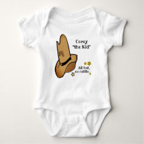 The Kid western cowboy cowgirl baby jumpsuit white Baby Bodysuit